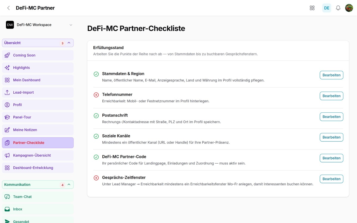 Partner-Checkliste